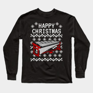 Vibraphone Ugly Christmas Vibraphonist Musician Xmas 2022 Long Sleeve T-Shirt